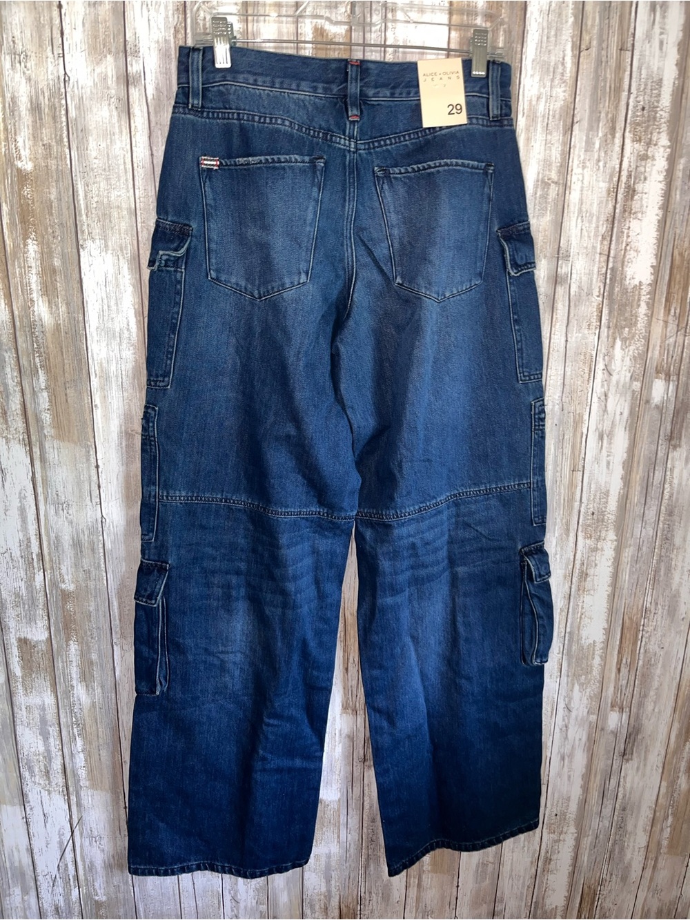 Alice + Olivia Cay Baggy Cargo Jeans Love Train Size 29 NWT $395 - Picture 8 of 8
